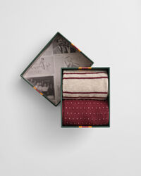 Raidalliset ja pilkulliset sukat lahjapakkauksessa (2 paria)