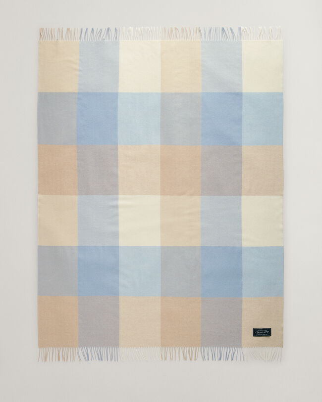 Ruudullinen torkkupeitto hienosta merinovillasta