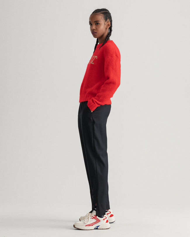 Mohairvillainen Logo-neulepusero, py&ouml;re&auml; p&auml;&auml;ntie