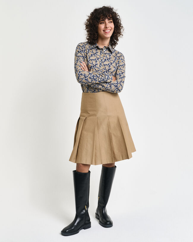 Regular fit ‑mitoitettu paisley-kuvioitu puuvillavoileepaita