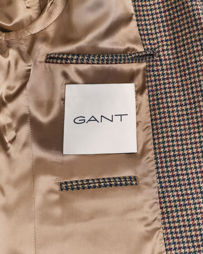 Slim fit ‑mitoitettu kukonaskelruutuinen bleiseri