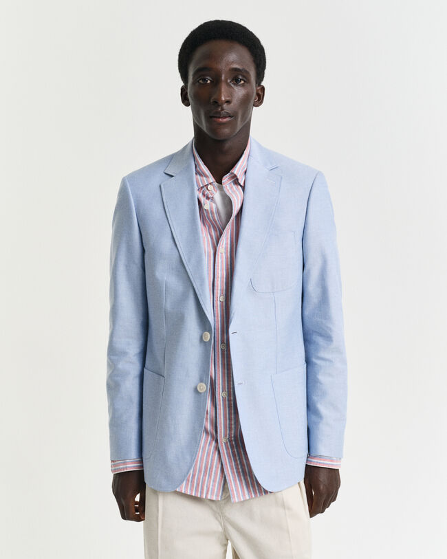 Slim fit ‑mitoitettu oxford-bleiseri