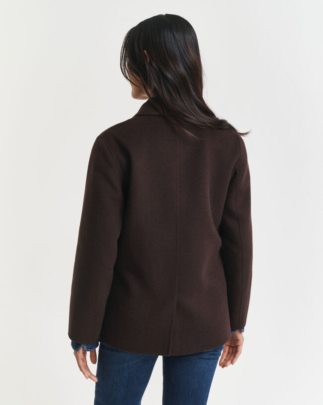 Regular fit ‑mitoitettu käsin tikattu klubitakki