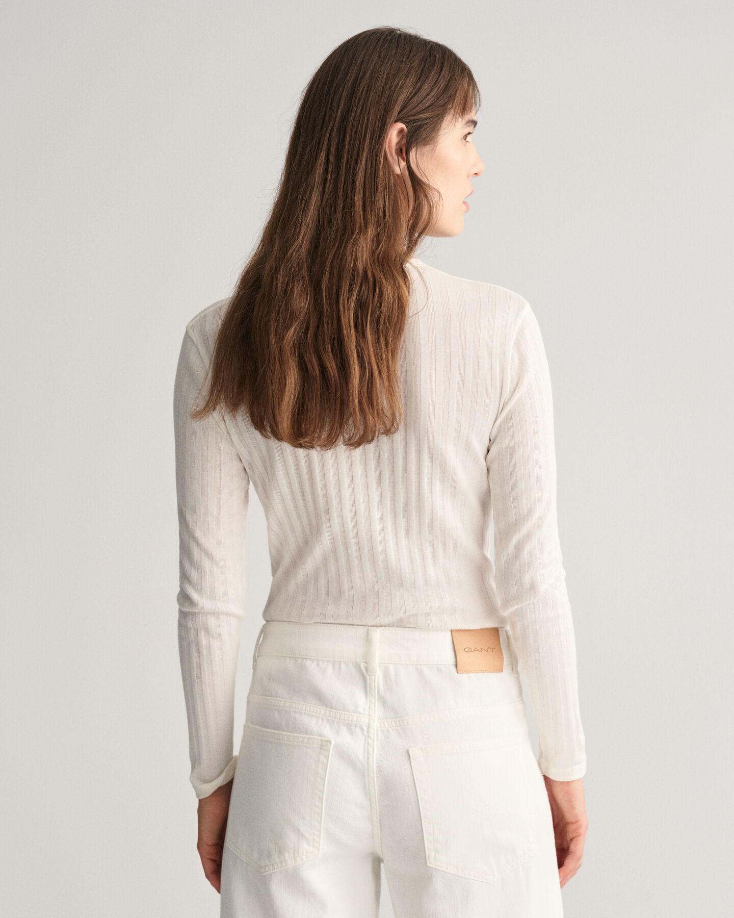 Pitkähihainen Henley‑joustinneule-t‑paita