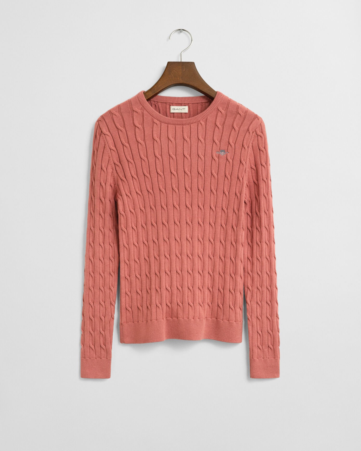 Teen Girls -malliston joustopuuvillainen palmikkoneulepusero, pyöreä pääntie