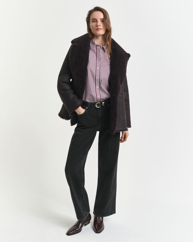 Regular fit ‑mitoitettu raidallinen Classic-popliinipaita