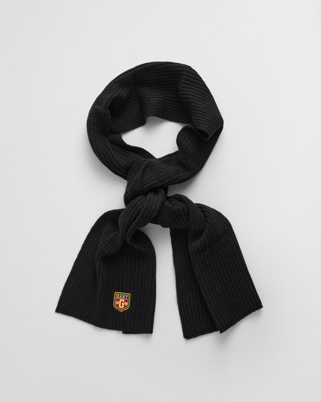 Badge-villapipo ja ‑kaulaliina lahjapakkauksessa