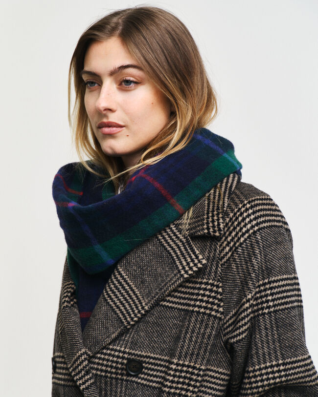 Ruudullinen villakankainen trenssitakki