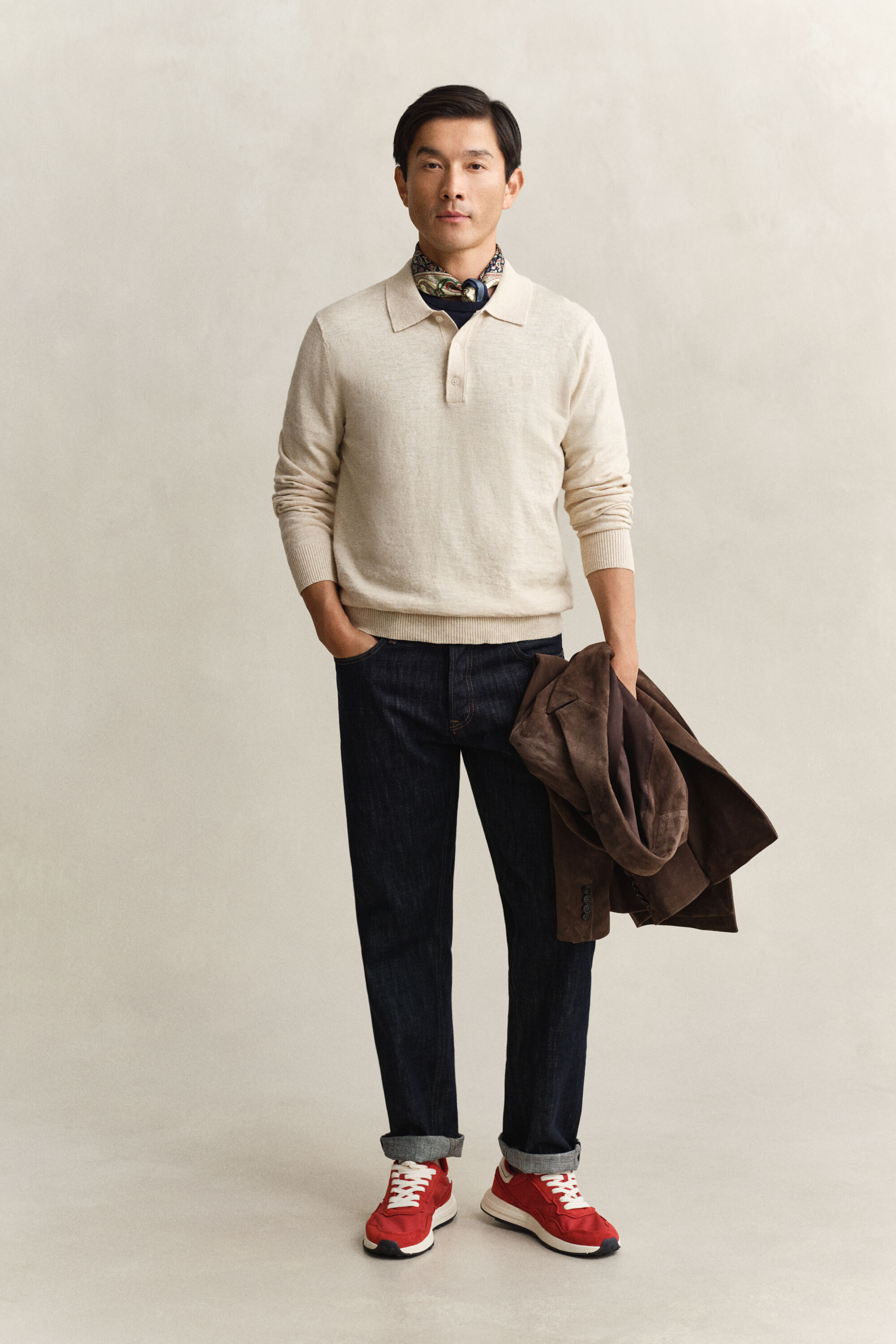 Pikeeneulepusero slub-puuvillasekoitteesta