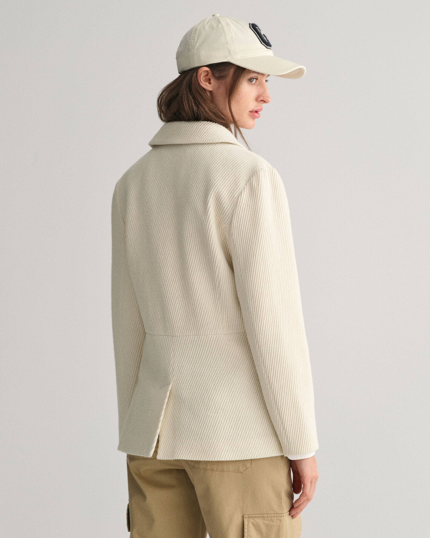 Slim fit ‑mitoitettu kohopintainen bleiseritakki