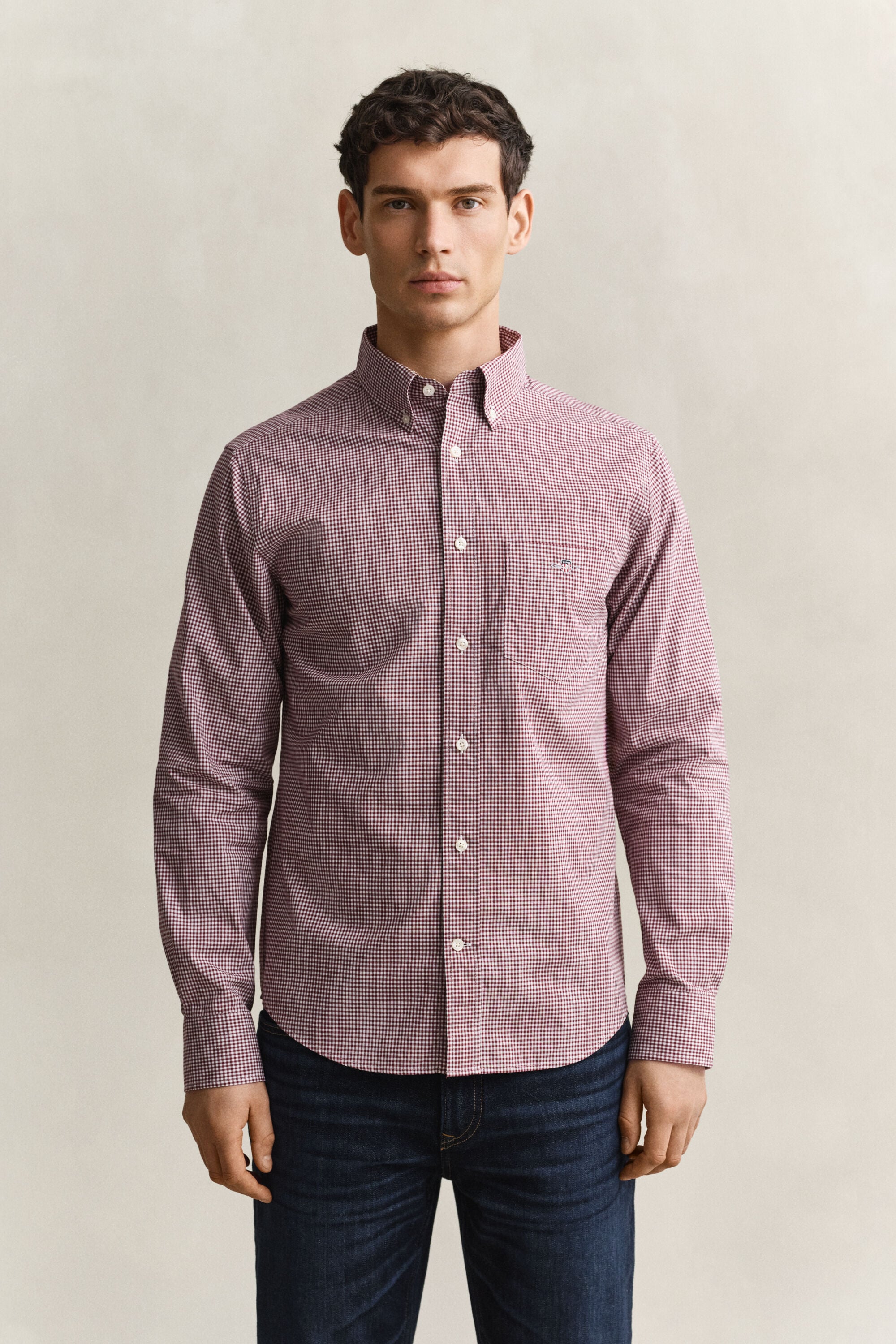 Gingham-ruudullinen Classic-popliinipaita