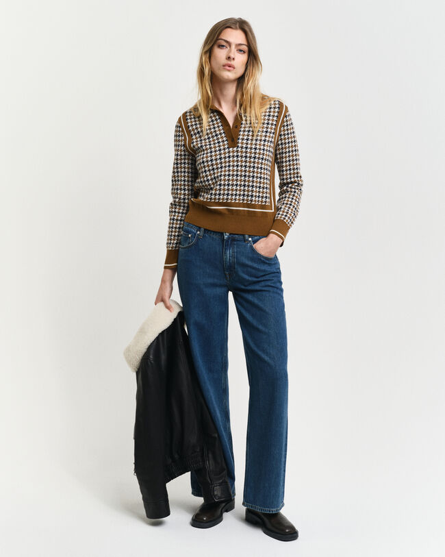 Kukonaskelkuvioinen jacquard-pikeeneule