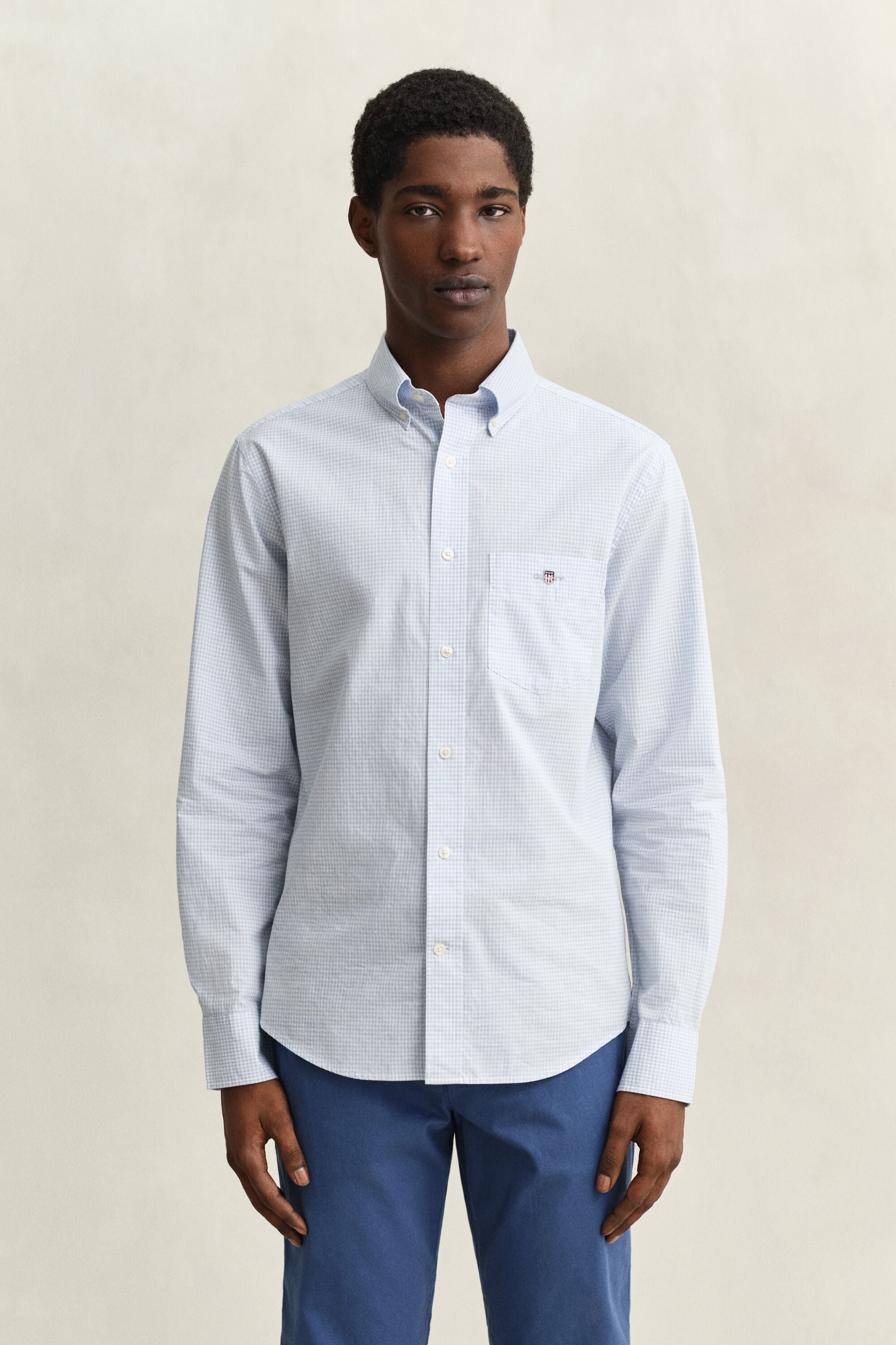Gingham-ruudullinen Classic-popliinipaita