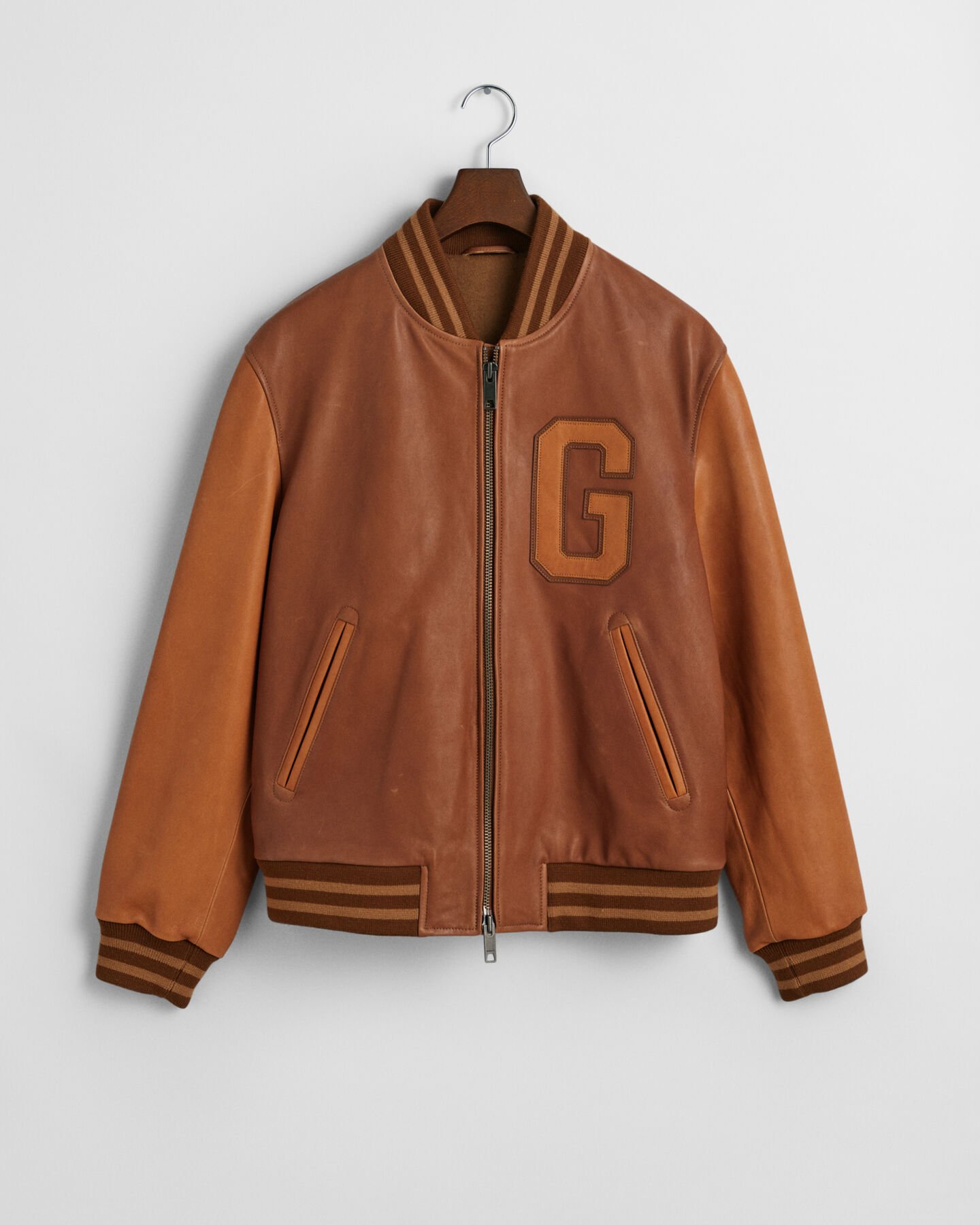 Nahkainen GANT Varsity Jacket ‑takki