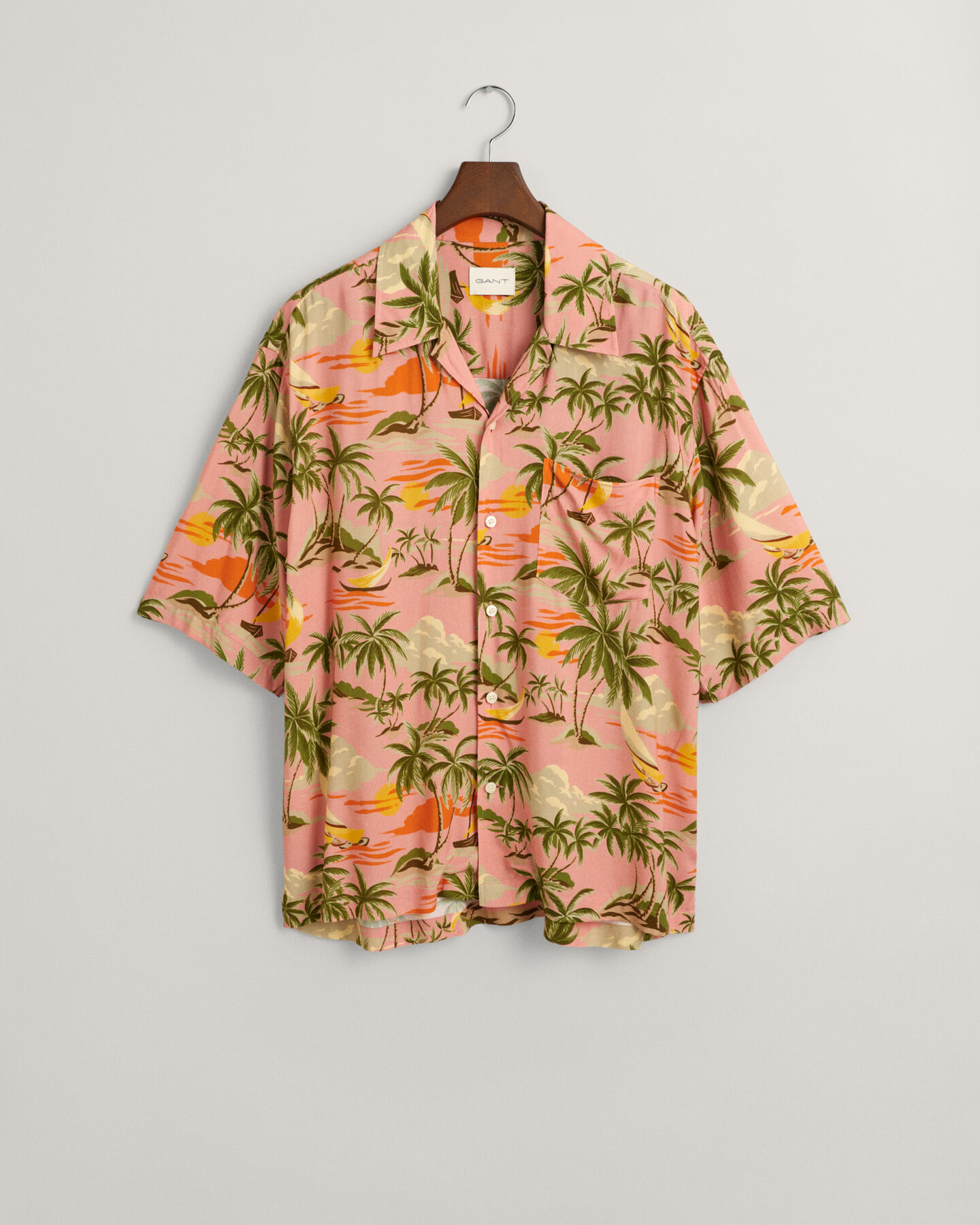 Relaxed fit ‑mitoitettu lyhythihainen Hawaiian Print -paita