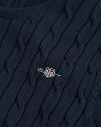 Teen Girls -malliston joustopuuvillainen lyhythihainen palmikkoneulepusero