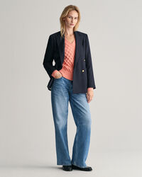 Kohopintainen v‑neulepusero