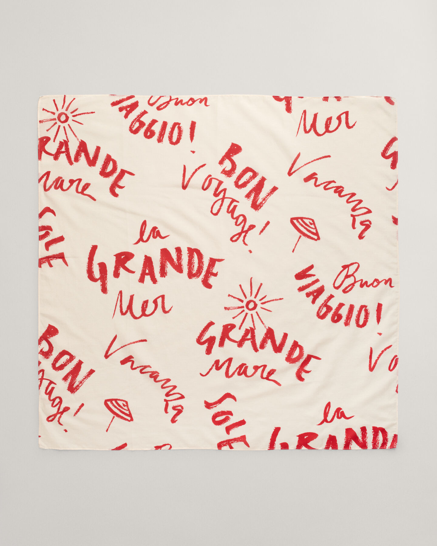 Tekstiprinttikuvioitu puuvilla-silkkihuivi