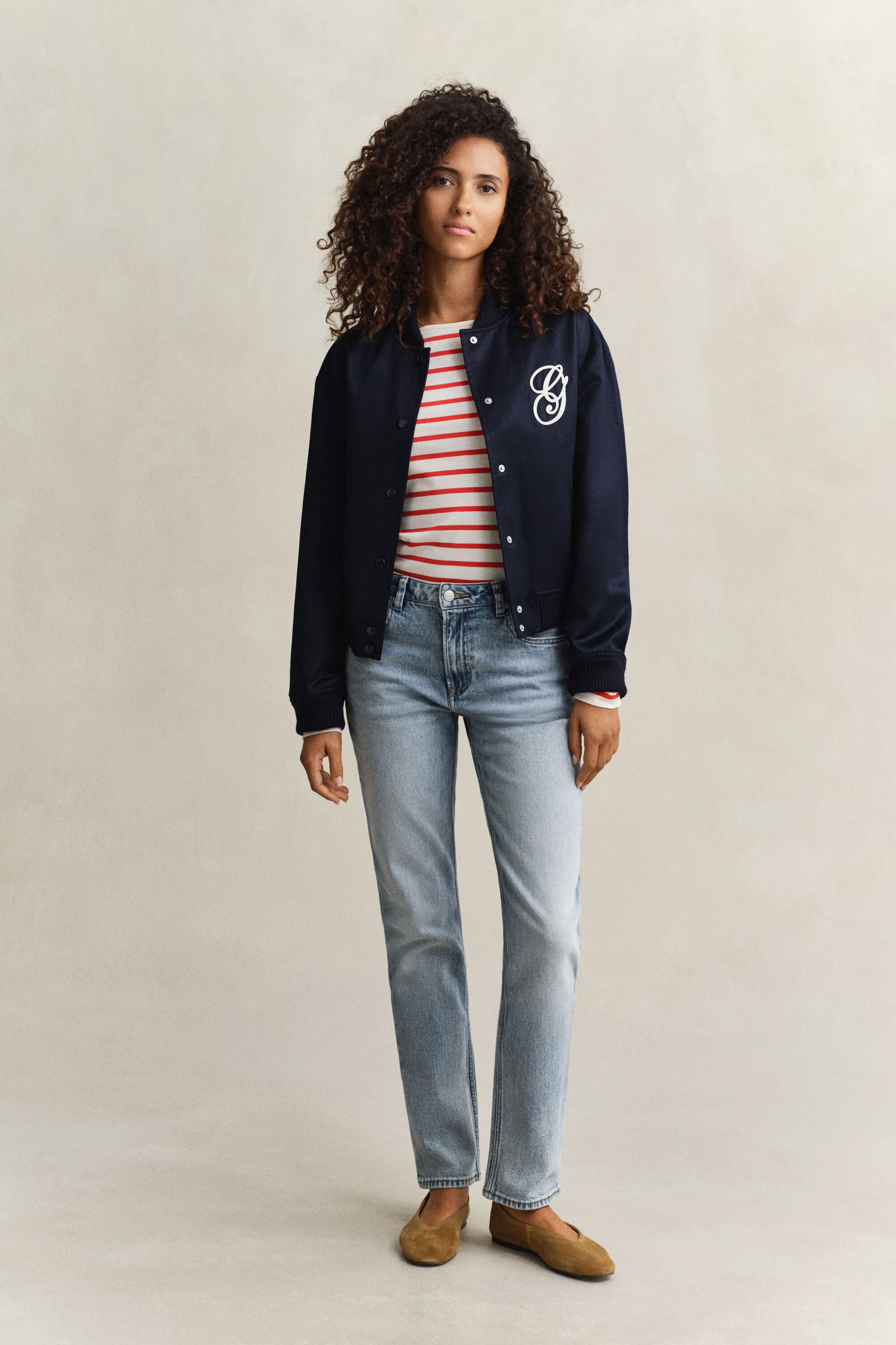 Pitkähihainen breton-raidallinen t‑paita