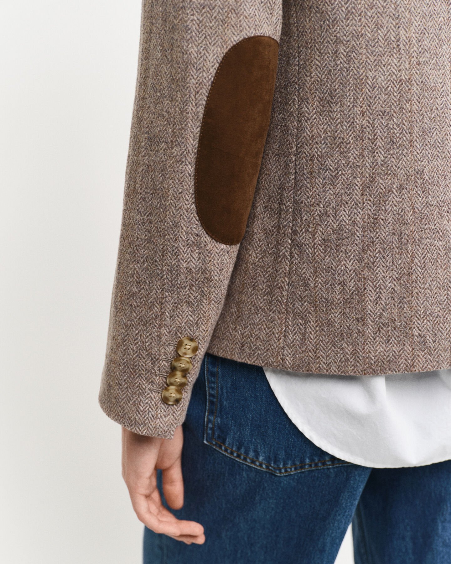 Regular fit ‑mitoitettu lyhyt kalanruotokuvioinen bleiseri