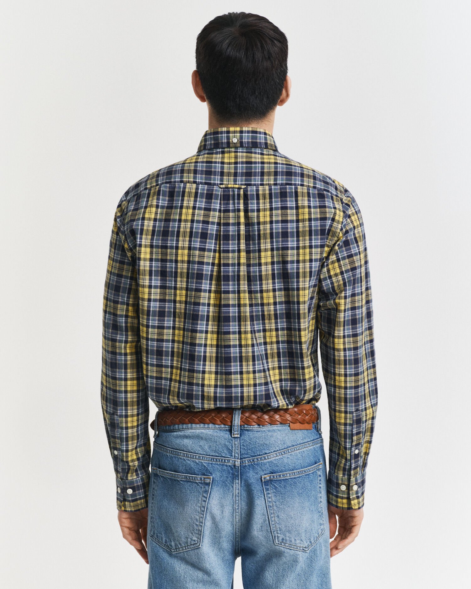 Regular fit ‑mitoitettu ruudullinen Archive-popliinipaita