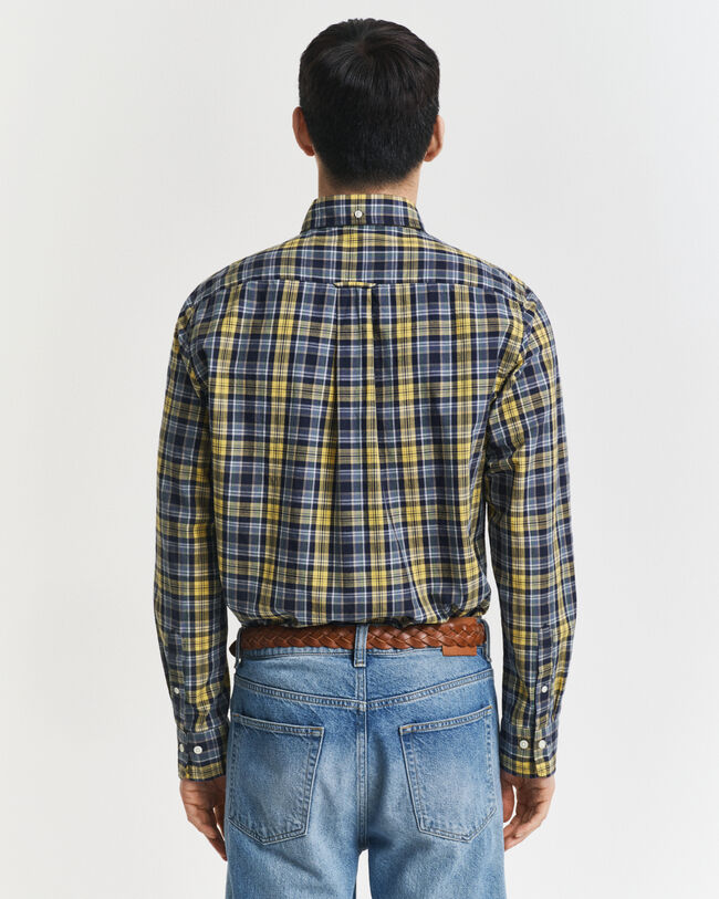 Regular fit ‑mitoitettu ruudullinen Archive-popliinipaita