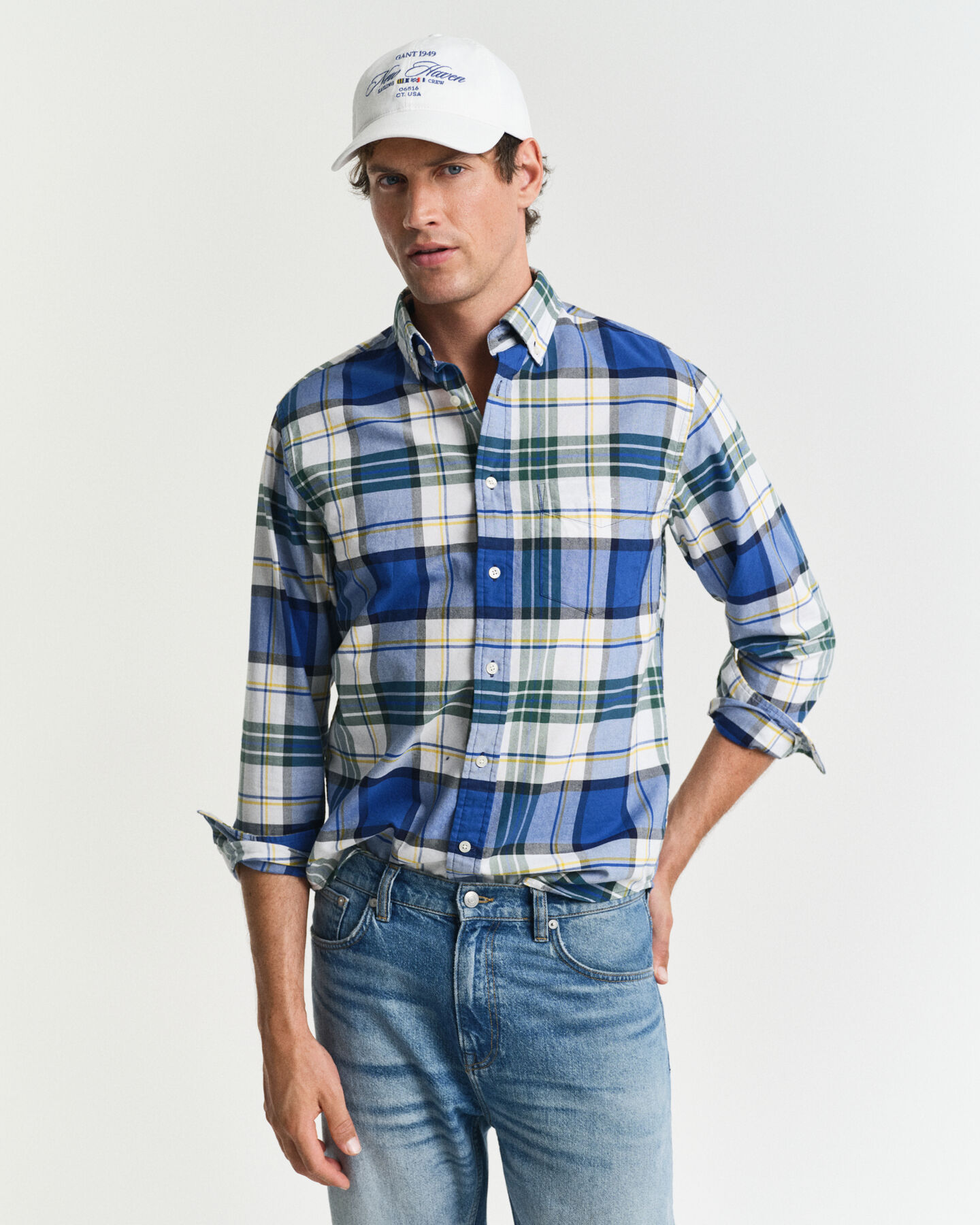 Regular&nbsp;fit ‑mitoitettu ruudullinen Archive-oxford-paita