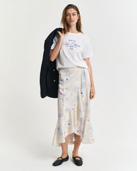 R&ouml;yhel&ouml;inen kukkakuosinen kietaisuhame