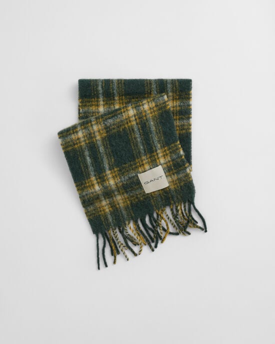 Mohair-alpakkasekoitteinen ruutuhuivi