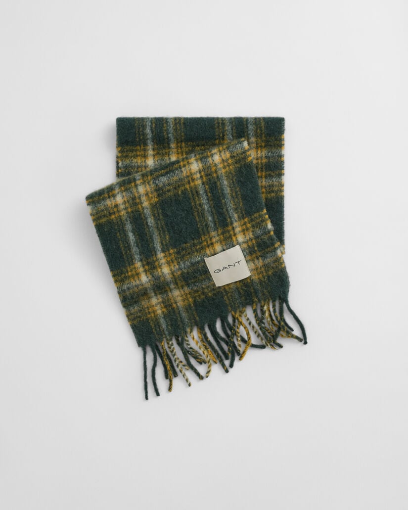 Mohair-alpakkasekoitteinen ruutuhuivi