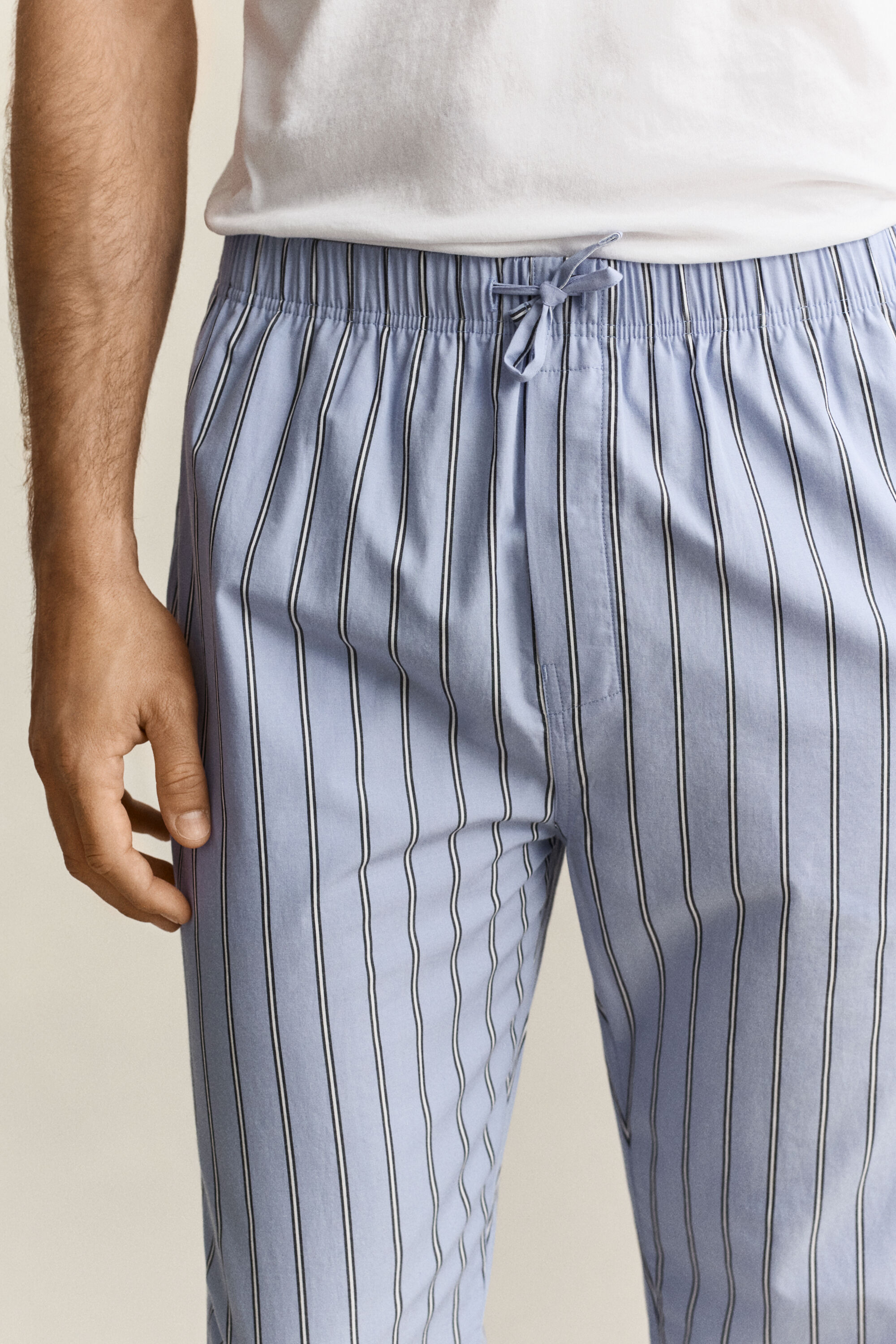 Raidalliset popliinikankaiset pyjamahousut