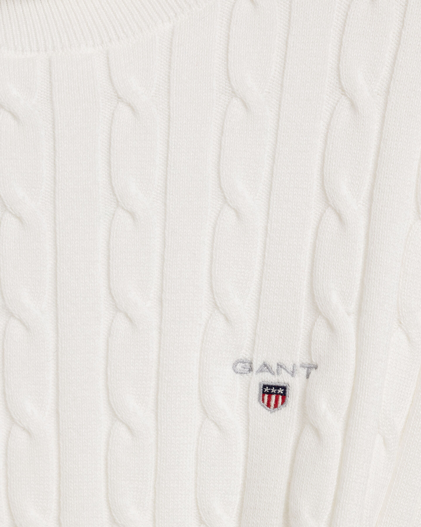 Joustava puuvillainen palmikkokuvioitu pooloneule