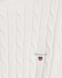 Joustava puuvillainen palmikkokuvioitu pooloneule