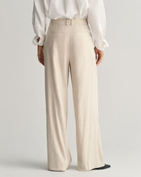 Relaxed fit ‑mitoitetut huolitellut joustopellavahousut