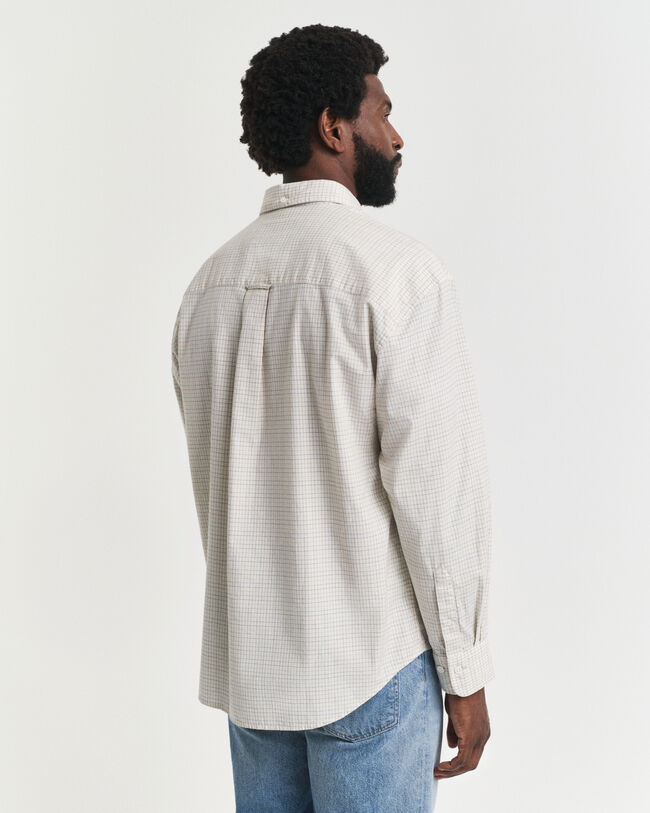 Oversized fit ‑mitoitettu ylellinen oxford-ruutupaita