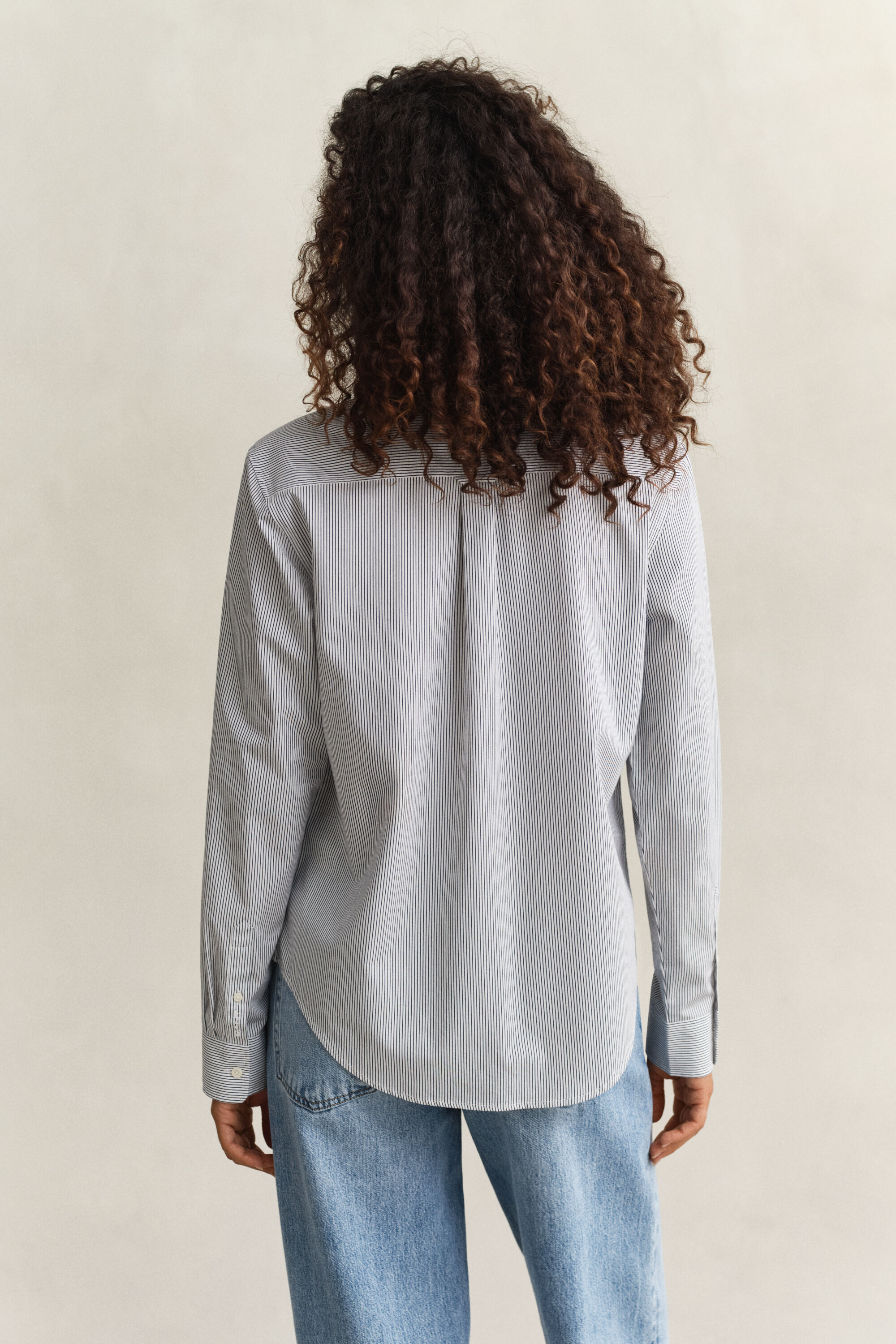 Raidallinen röyhelöpaita puuvillaa