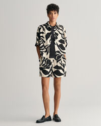 Relaxed fit ‑mitoitettu lyhythihainen Palm Print -paita