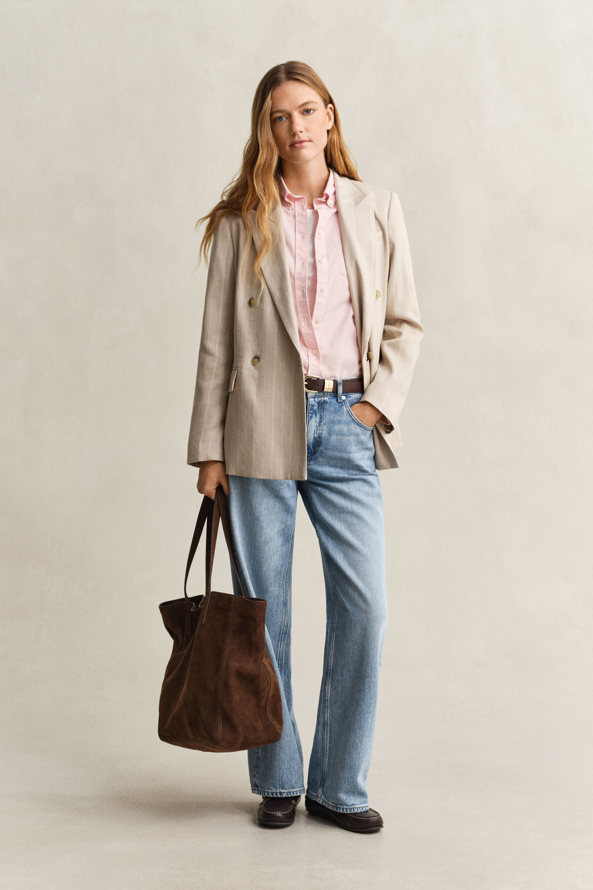 Regular fit ‑mitoitettu raidallinen Classic-oxford-paita