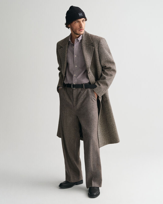 Regular fit ‑mitoitettu gingham-pikkuruutuinen popliinipaita