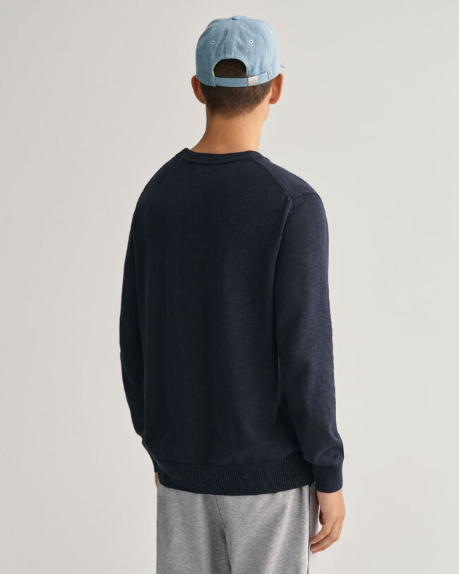 Flamme-puuvillaneulepusero, jossa py&ouml;re&auml; p&auml;&auml;ntie