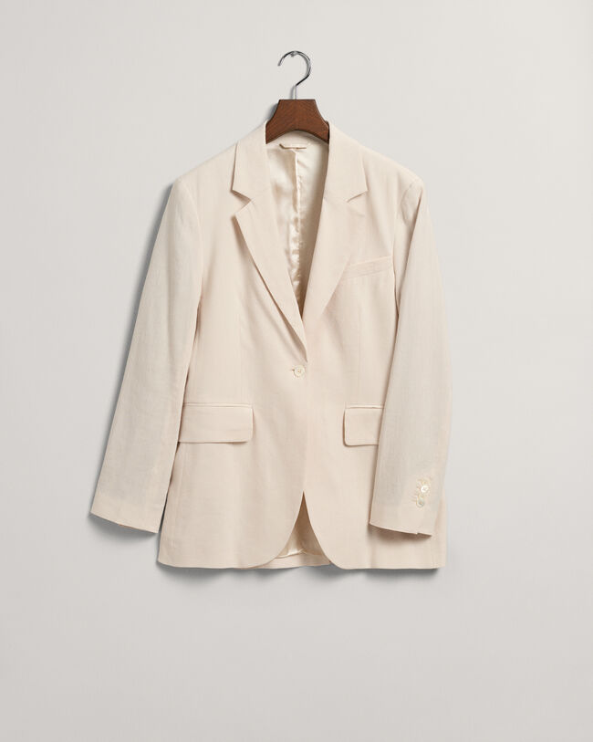 Regular fit ‑mitoitettu joustava pellavableiseri