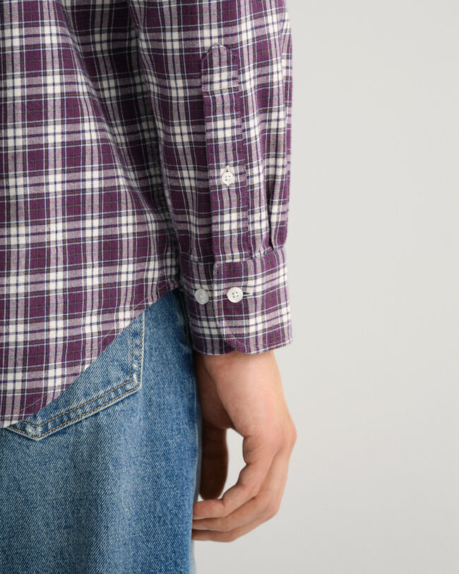 Regular fit ‑mitoitettu ruudullinen flanellipaita