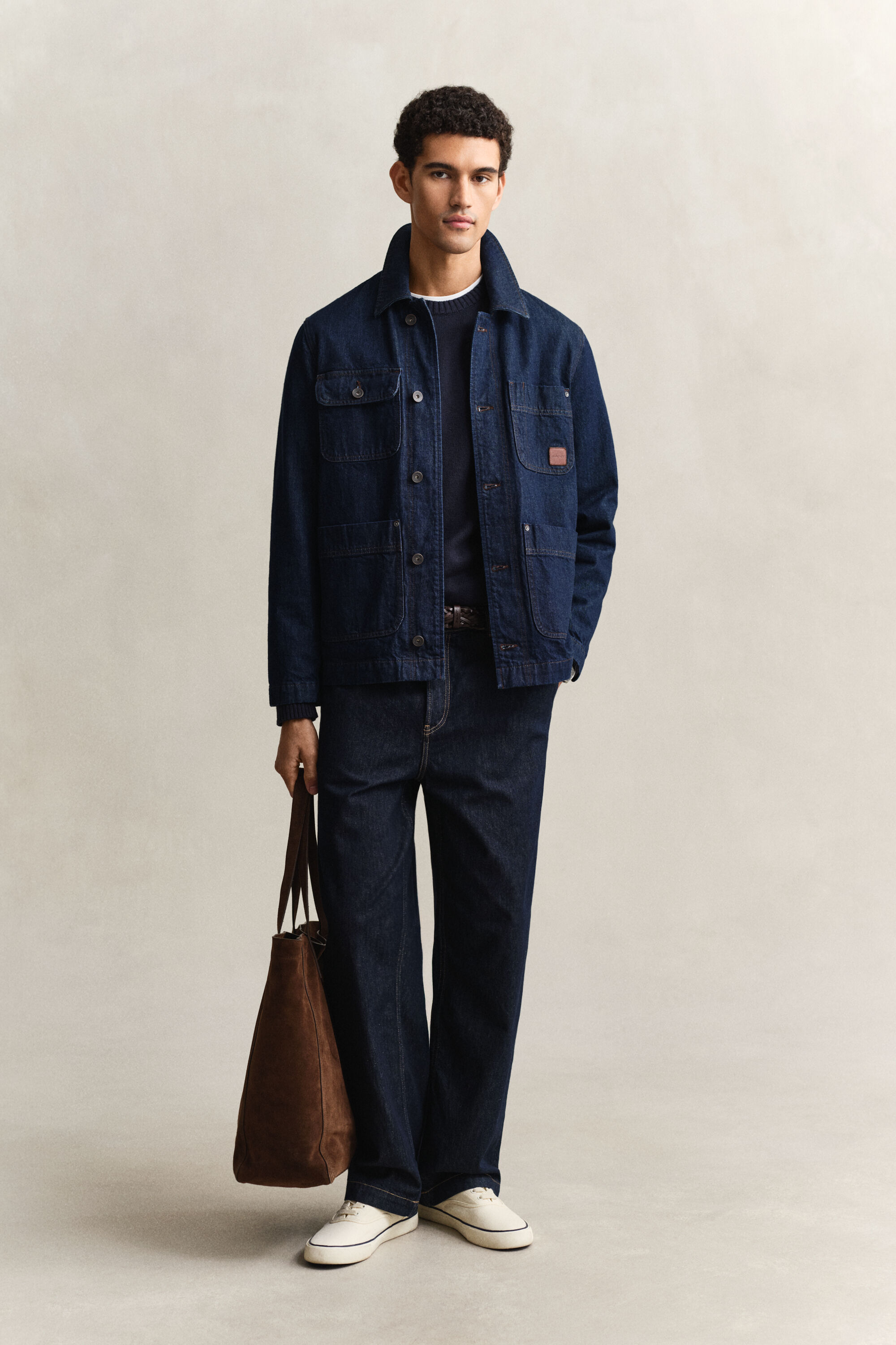 Puuvillasekoiteneulepusero, pyöreä pääntie