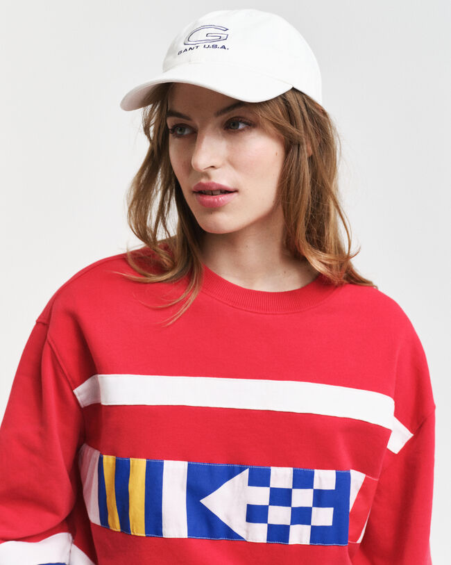 Kaitalein somistettu collegepaita, py&ouml;re&auml; p&auml;&auml;ntie