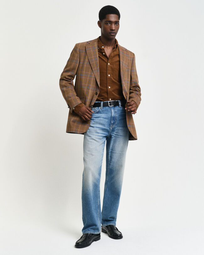 Regular fit ‑mitoitettu vakosamettipaita