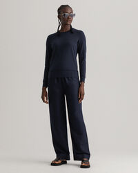 Keveä puuvillaneulepusero, pyöreä pääntie