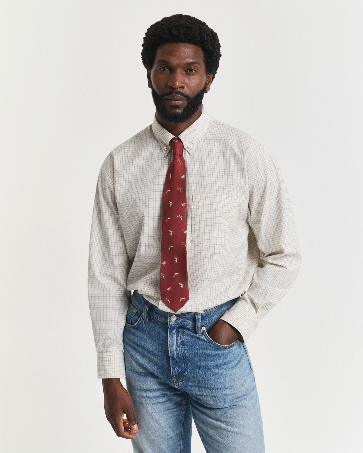 Oversized fit ‑mitoitettu ylellinen oxford-ruutupaita