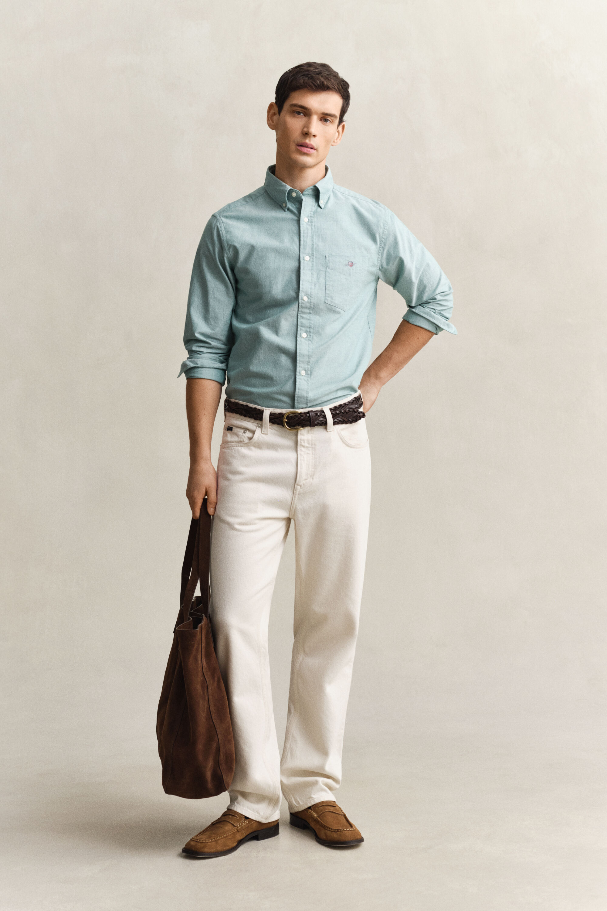 Regular fit ‑mitoitettu klassinen oxford-paita