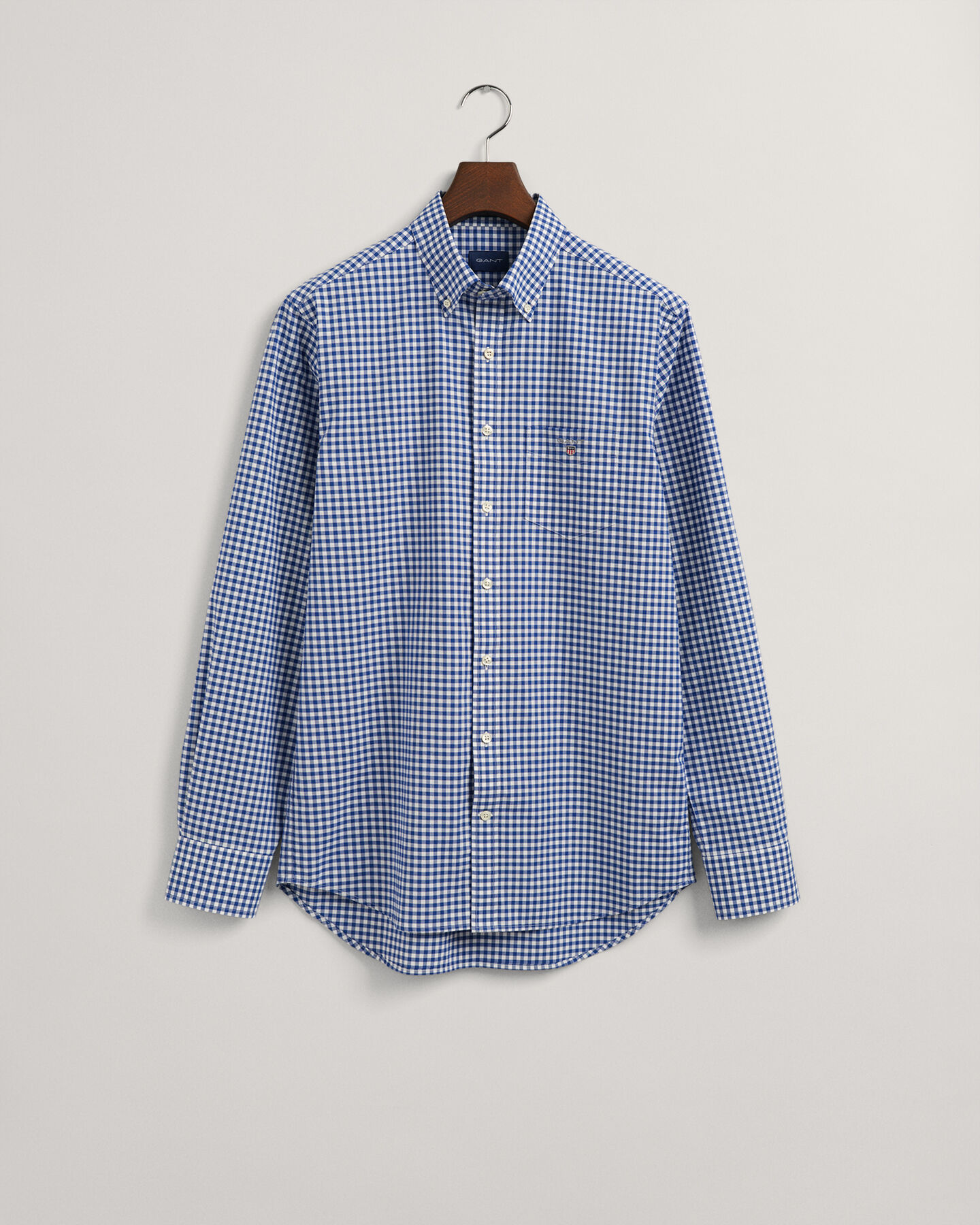 Regular fit ‑mitoitettu gingham-ruutuinen paita broadcloth-kankaasta