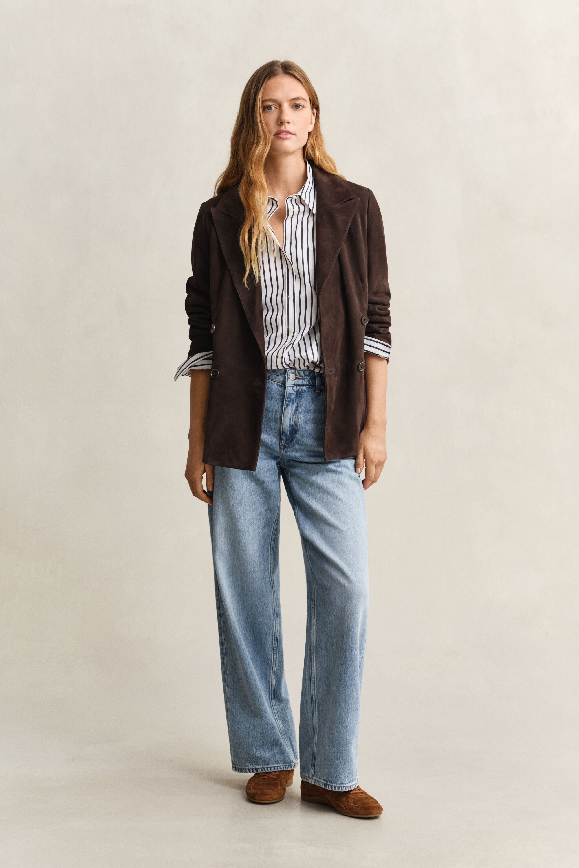 Relaxed fit ‑mitoitettu raidallinen Classic-popliinipaita